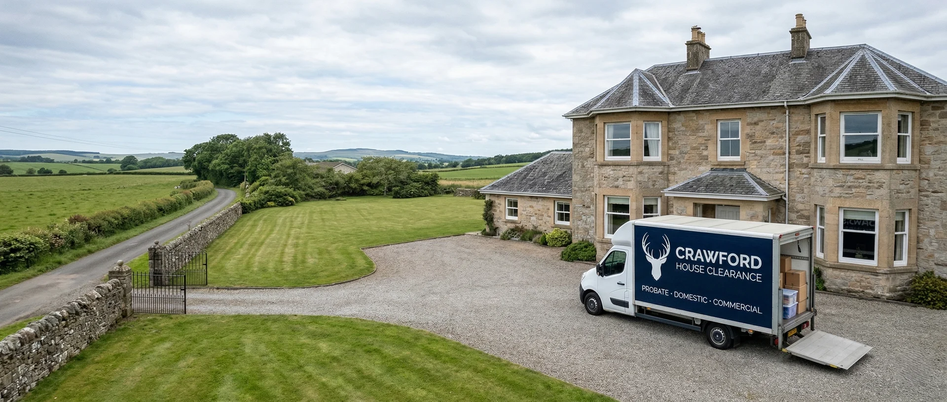 Residential property in Central Scotland illustrating house clearance work